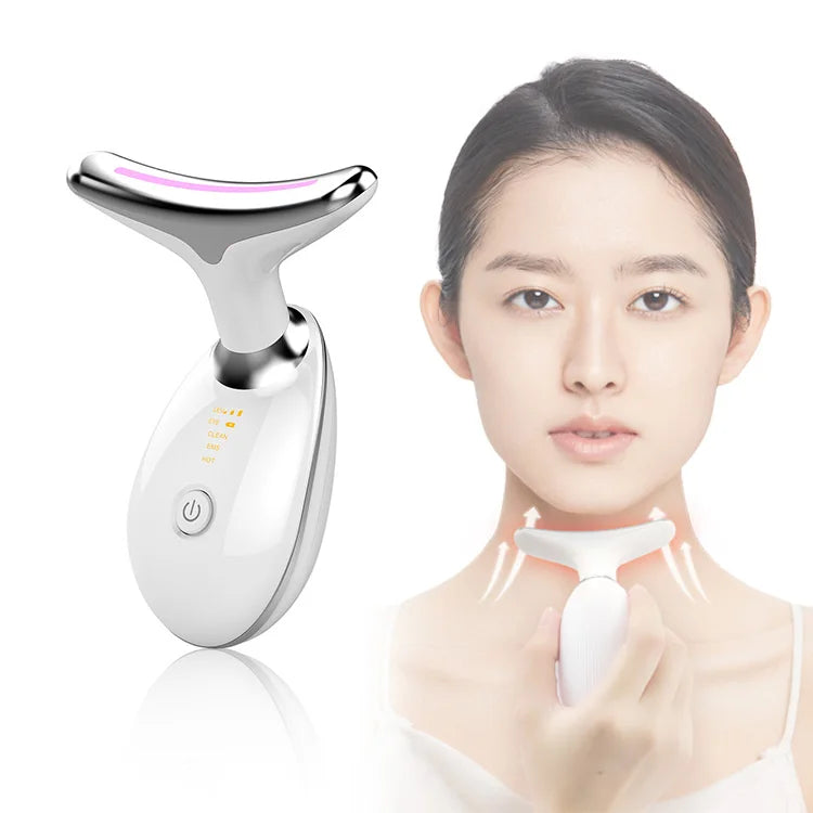 Neck Face Beauty Device Anti-wrinkle Anti-aging Reduce Puffiness Facial Device 7color Neck Sonic Vibration Face Neck Lift Device