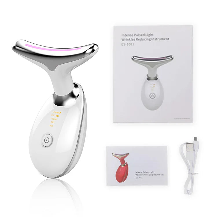 Neck Face Beauty Device Anti-wrinkle Anti-aging Reduce Puffiness Facial Device 7color Neck Sonic Vibration Face Neck Lift Device