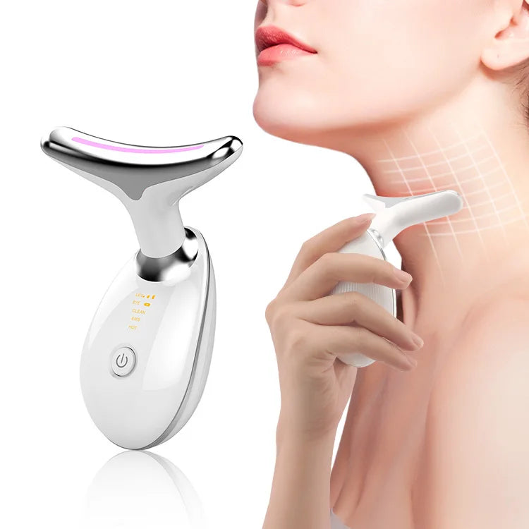 Neck Face Beauty Device Anti-wrinkle Anti-aging Reduce Puffiness Facial Device 7color Neck Sonic Vibration Face Neck Lift Device
