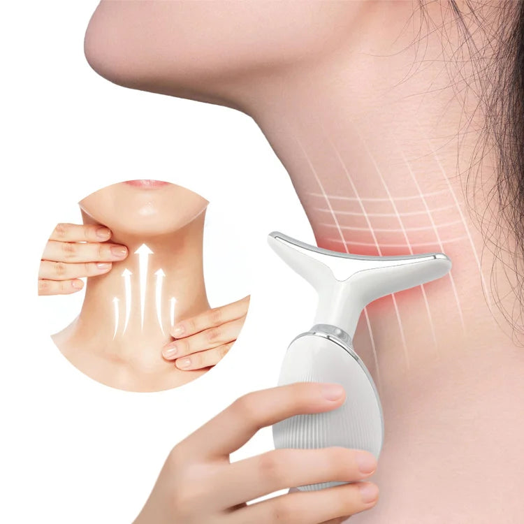 Neck Face Beauty Device Anti-wrinkle Anti-aging Reduce Puffiness Facial Device 7color Neck Sonic Vibration Face Neck Lift Device