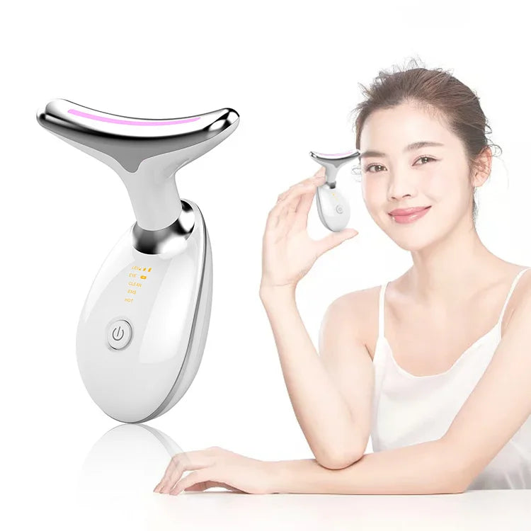 Neck Face Beauty Device Anti-wrinkle Anti-aging Reduce Puffiness Facial Device 7color Neck Sonic Vibration Face Neck Lift Device