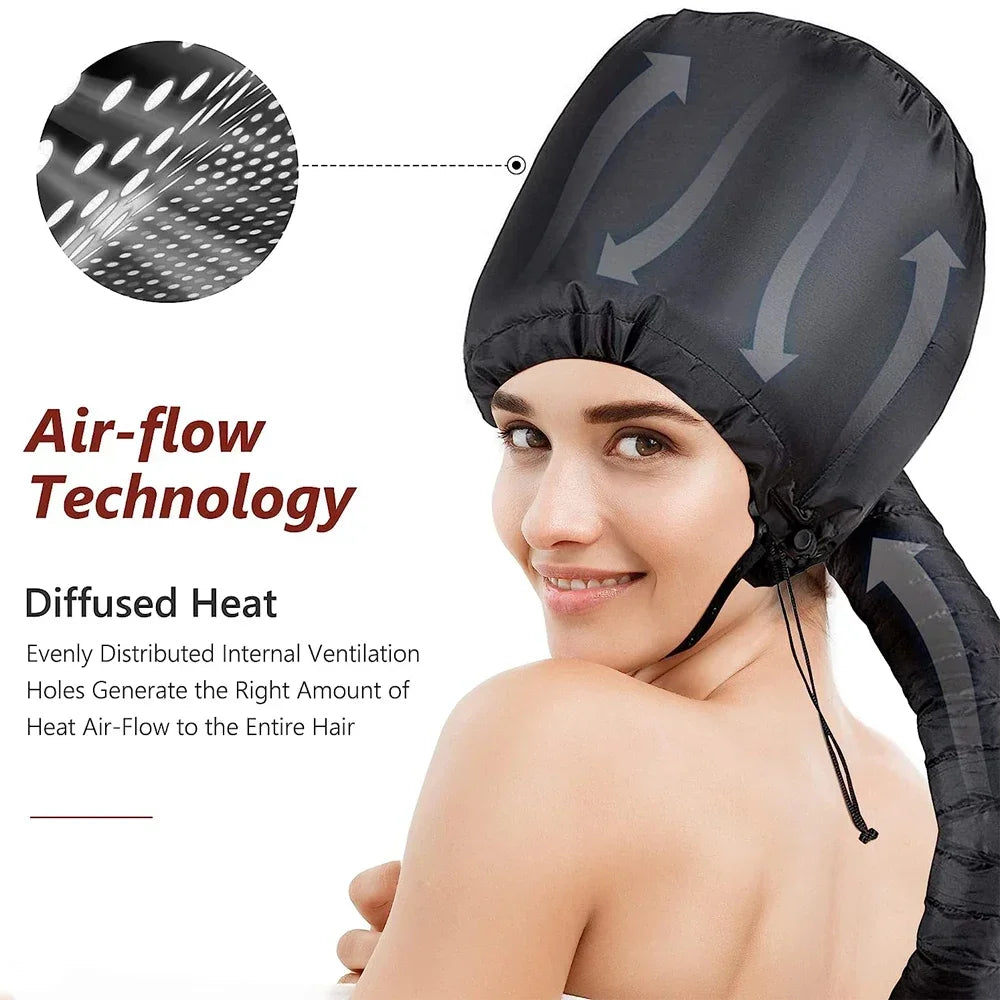 Portable Hair Dryer Bonnet Hood Hair Blow Dryer Attachment 1Pc Adjustable Hairdryer Cap Salon Heating Cap for Drying,Styling